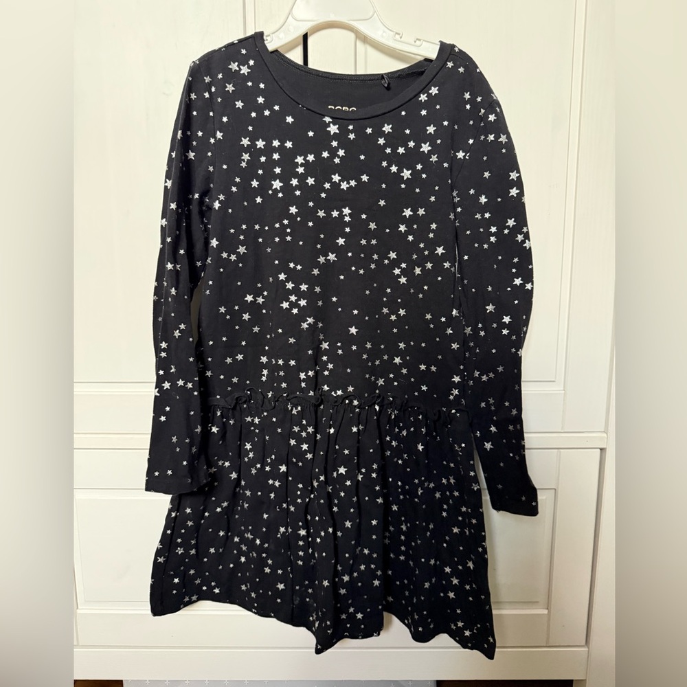 BCBGirls Black Starprint Long Sleeve Top
